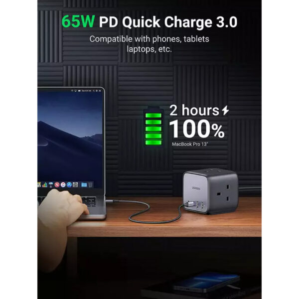 UGREEN 60113 65W 2C 2A DIGINEST CUBE CHARGER - Image 4