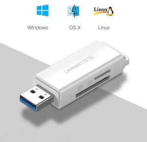 UGREEN 40753 HIGH-END USB 3.0 TO SD TF CARD READER (WHITE)
