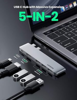 UGREEN 60559 5 IN 2 USB C HUB FOR MACBOOK PRO/AIR