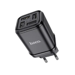 HOCO C84A Resolute 4-Port USB Wall Charger (Black) EU Plug