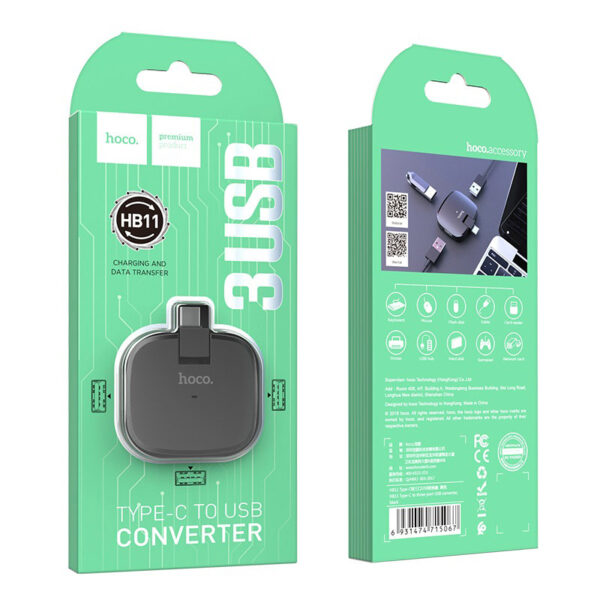 HOCO HB11 USB-C to 3 Ports USB 2.0 Converter - Image 6