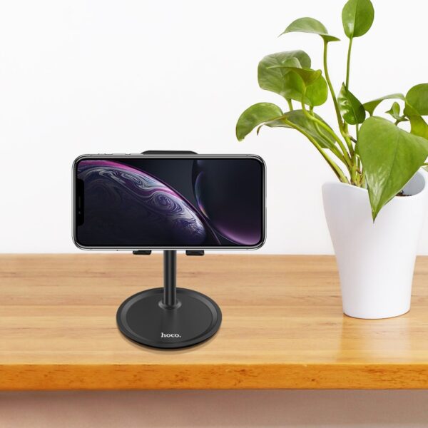 HOCO PH15 Tabletop Stand Premium Aluminum Alloy Holder in Silver for Smartphones & Tablets - Image 3
