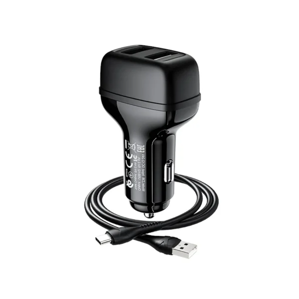 HOCO Z36 Leader Car Charger 5V/2.4A Dual Port Set with Type-C Cable - Image 9