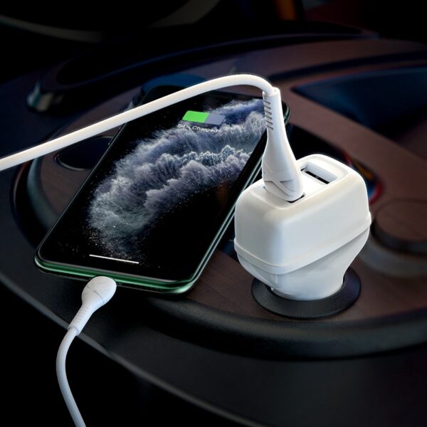 HOCO Z36 Leader Car Charger 5V/2.4A Dual Port Set with Type-C Cable - Image 4
