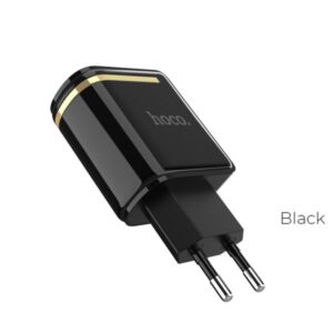 Hoco C39A Wall Charger EU Dual USB Charging Adapter (Black)