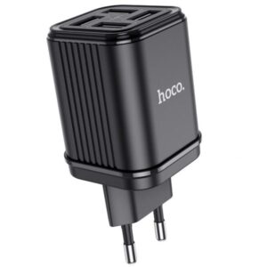 HOCO C84A Resolute EU Plug Wall Charger (Black)