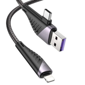 HOCO U95 2-IN-1 FREEWAY PD USB / TYPE-C TO LIGHTNING CHARGING DATA CABLE 1.2M