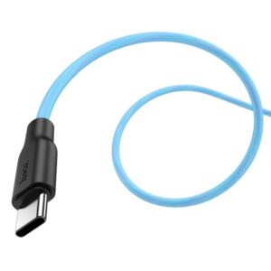 HOCO X21 PLUS FLUORESCENT USB TO TYPE-C CHARGING DATA SYNC CABLE- BLUE