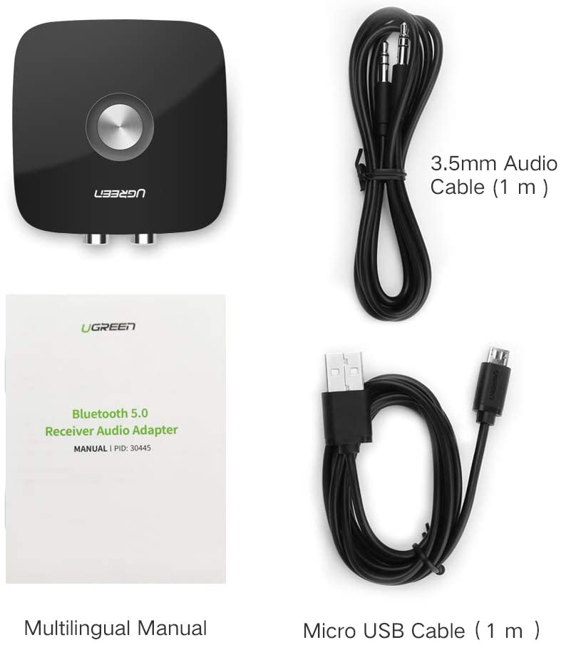 Ugreen Bluetooth 5.0 Receiver USB Aux Adapter with 3.5mm Jack