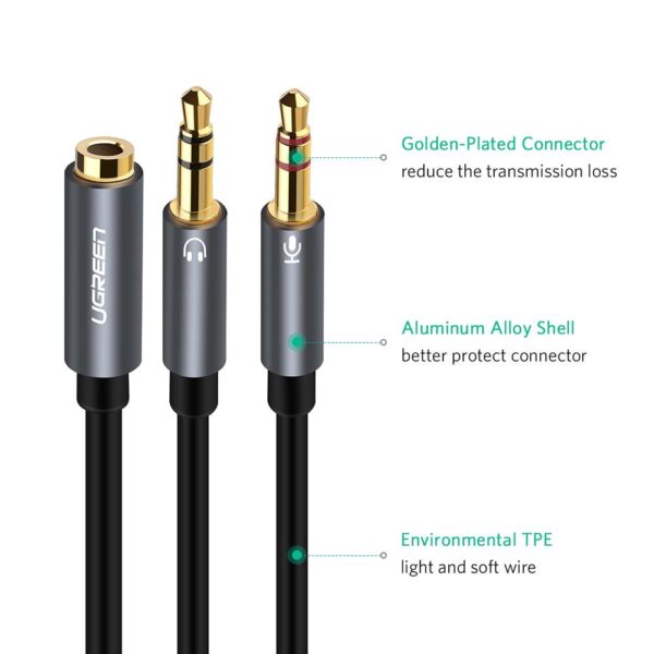 UGREEN 20899 3.5MM F/M TO 2 MALE AUDIO CABLE - Image 3