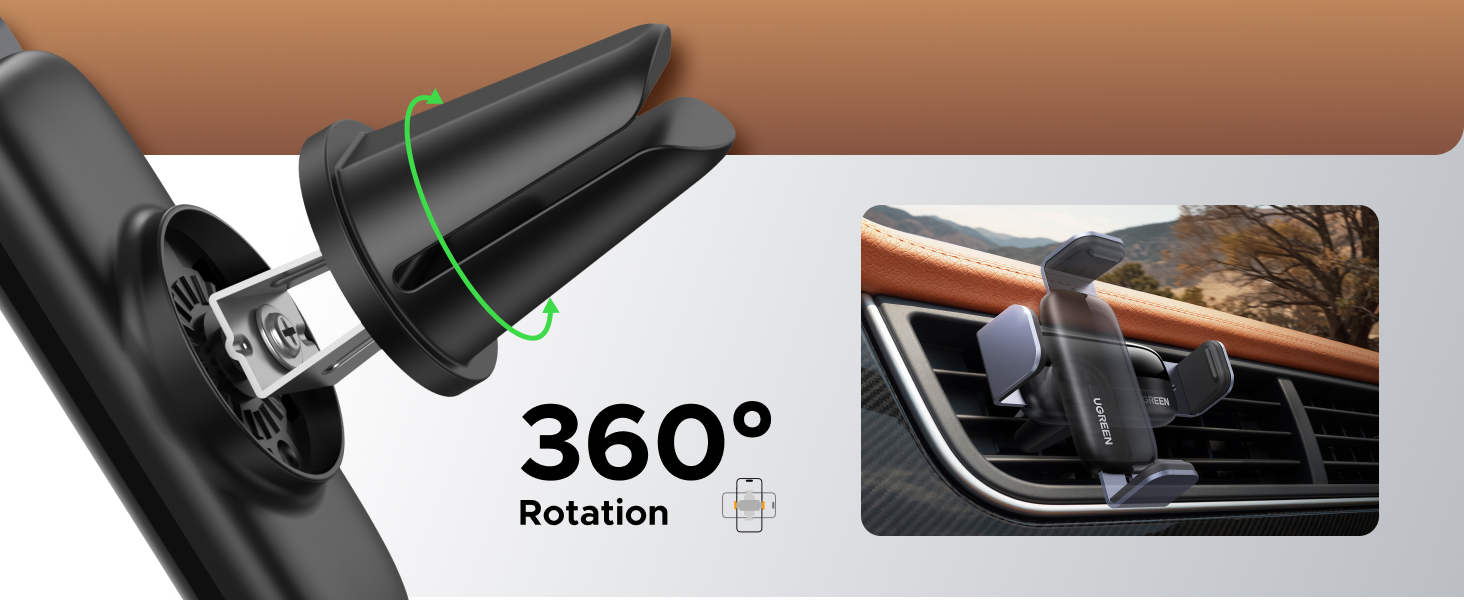 UGREEN 10422 Car Vent Phone Mount Mini Air Vent Clip Phone Holder 003