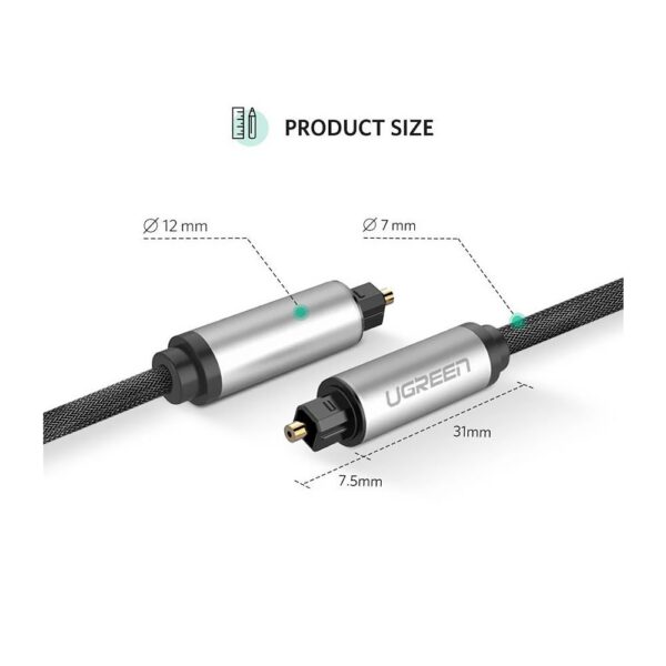 UGREEN 10771 TOSLINK OPTICAL AUDIO CABLE 3M - Image 2