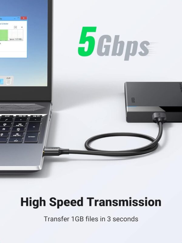 UGREEN 10840 Micro USB 3.0 Cable (0.5 Meter) Type A Male to Micro B Cord - Image 2