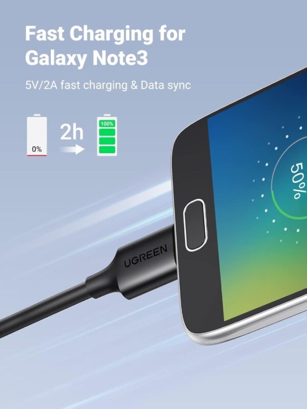 UGREEN 10840 Micro USB 3.0 Cable (0.5 Meter) Type A Male to Micro B Cord - Image 4