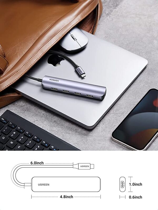 UGREEN 20197 USB C 5-in-1 Multiport Hub HDMI 4K@30Hz with 4 USB 3.0 Ports - Image 5