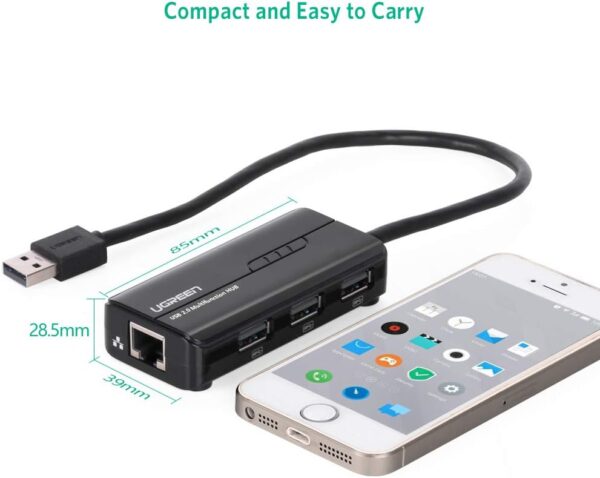 UGREEN 20264 RJ45 Ethernet Adapter with USB 2.0 Hub - Image 3