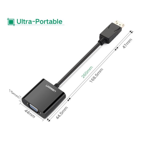 UGREEN 20415 DisplayPort Male to VGA Female Converter (Black) - Image 6