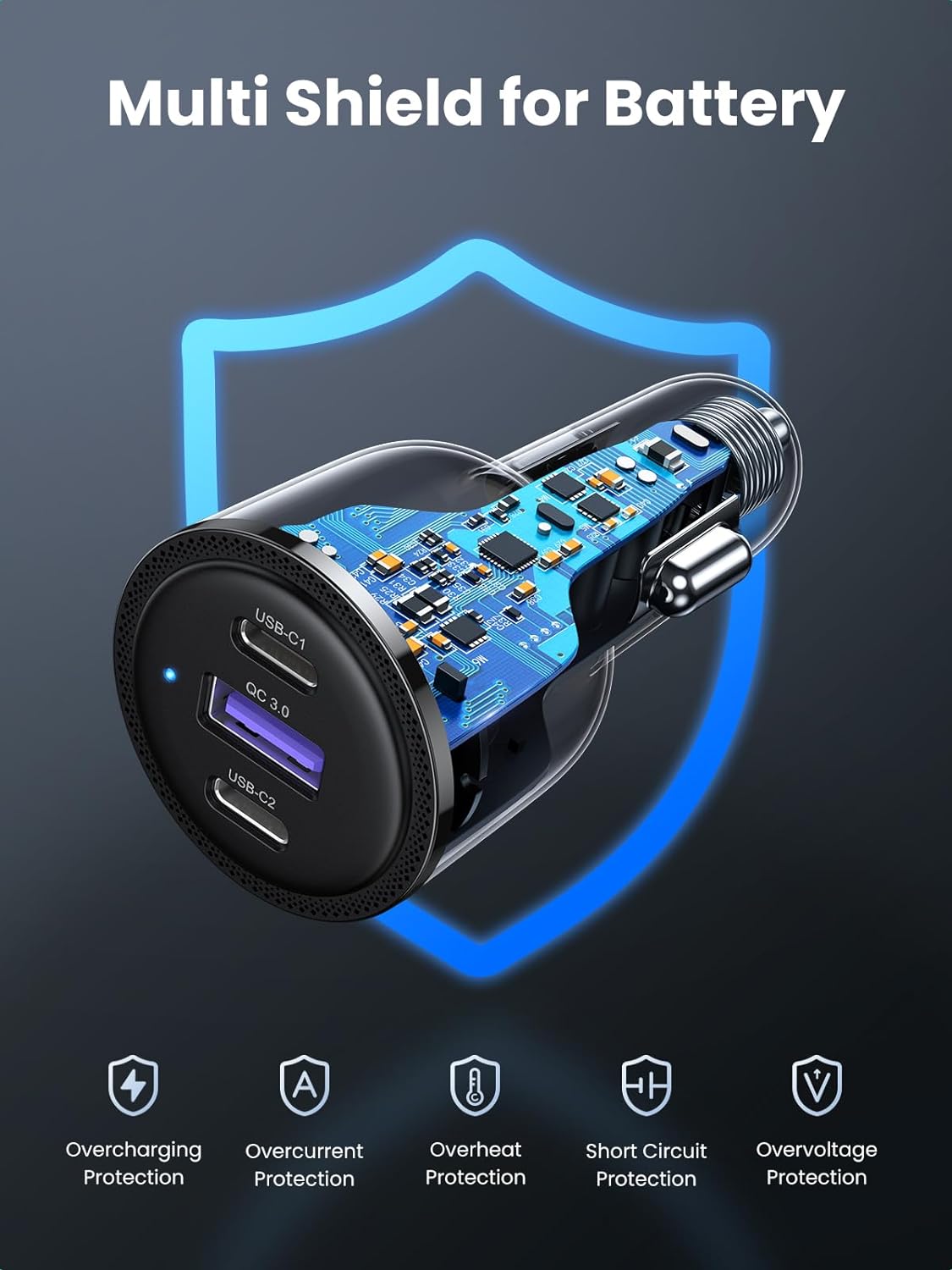 UGREEN 20467 69W USB C Car Charger, PD 65W Type C Car Charger Fast Charging - Image 5