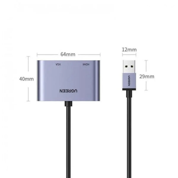 UGREEN 20518 USB 3.0 to HDMI+VGA Converter - Image 2