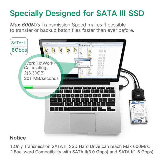 UGREEN 20611 SATA to USB 3.0 Adapter Cable