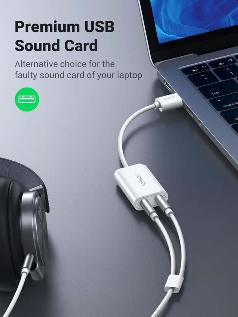 UGREEN 30143 USB Sound Card External Stereo Adapter