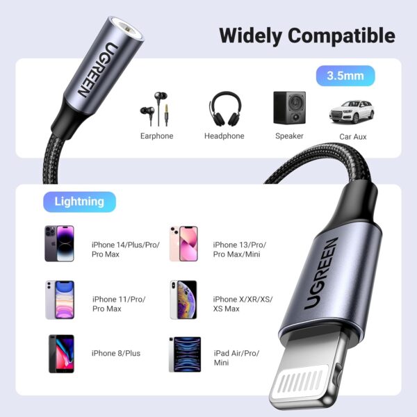 UGREEN 30756 iPhone Lightning to 3.5mm Headphone Adapter - Image 5