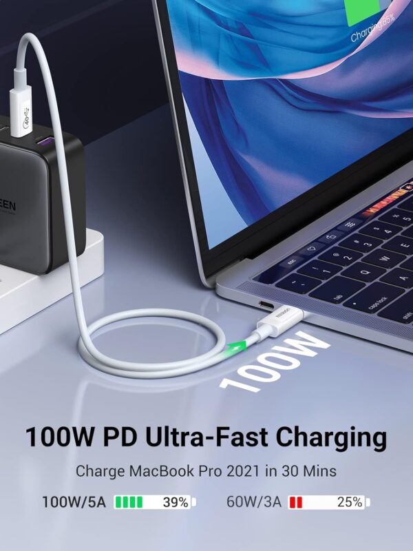 UGREEN 40113 Thunderbolt 3 USB4 Gen3 Cable 40Gbps Data Sync (USB-IF Certified) 100W Charging, 8K@60Hz Video (0.8 Meter) - Image 4