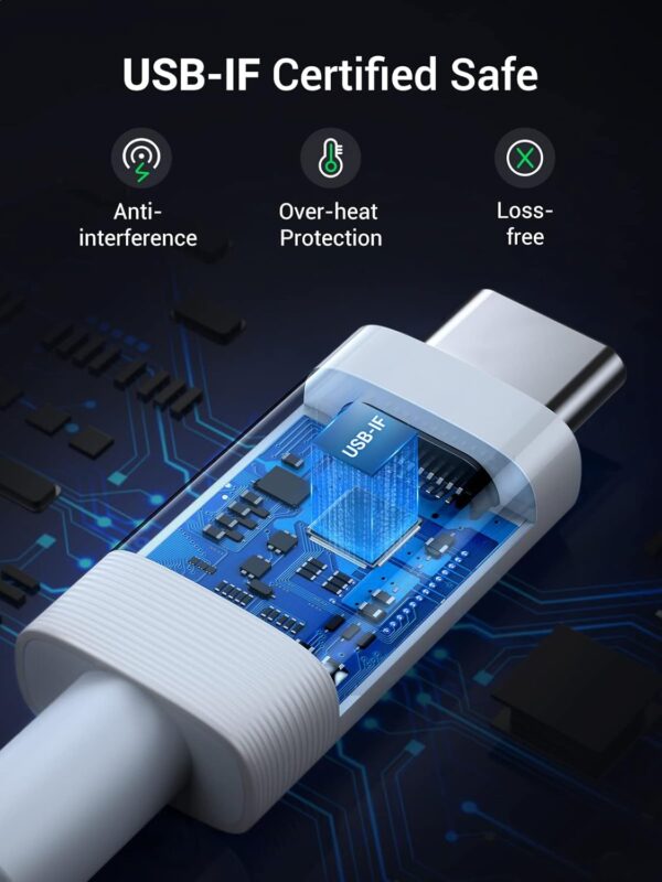 UGREEN 40113 Thunderbolt 3 USB4 Gen3 Cable 40Gbps Data Sync (USB-IF Certified) 100W Charging, 8K@60Hz Video (0.8 Meter) - Image 5