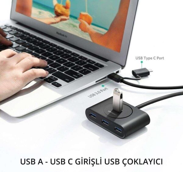UGREEN 40850 USB 3.0 Hub with OTG (USB-C Plug) - Image 2