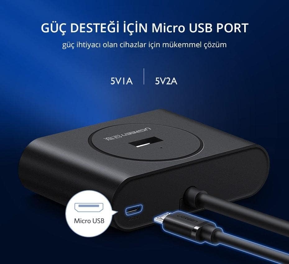 UGREEN 40850 USB 3.0 Hub with OTG (USB-C Plug) - Image 6