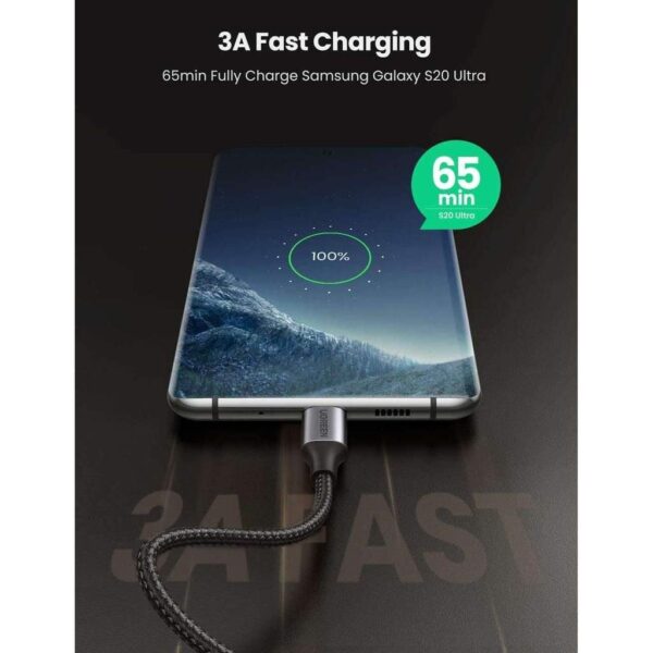 UGREEN 50123 Angled USB Type C to USB-C Cable (1 Meter) - Image 2