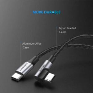 UGREEN 50123 Angled USB Type C to USB-C Cable (1 Meter)