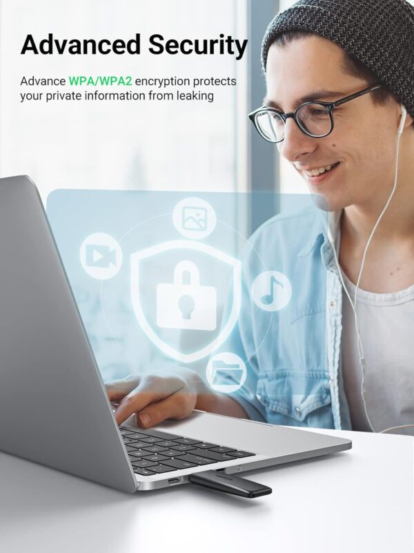 UGREEN 50340 AC1300 USB WiFi Adapter 5G 2.4G Dual Band USB 3.0 WiFi Dongle for Desktop PC - Image 7