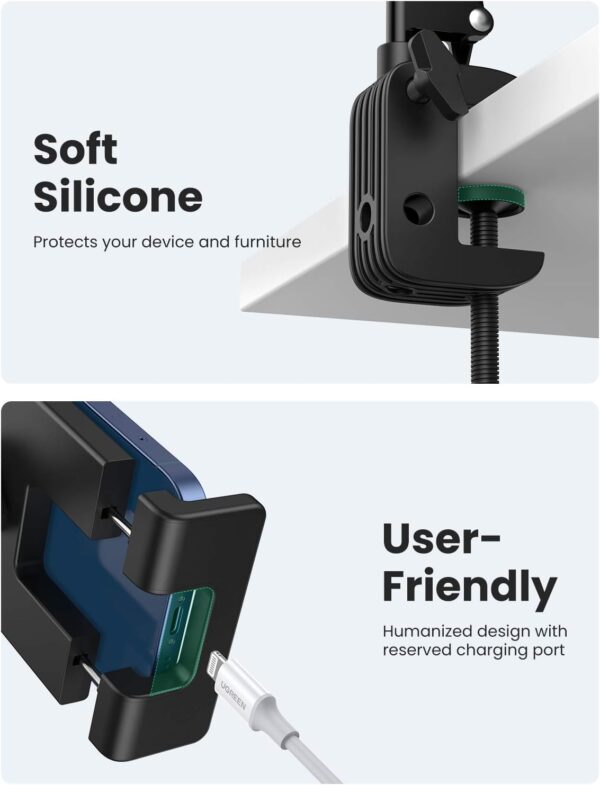 UGREEN 50394 Adjustable Tablet Stand - Long Arm Flexible Holder for iPad Pro/Air/Mini, iPhone, Nintendo Switch - Image 5