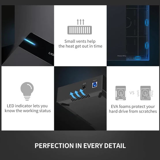 UGREEN 50422 3.5'' SATA EXTERNAL HARD DRIVE ENCLOSURE