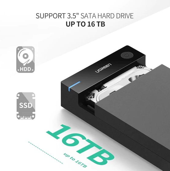 UGREEN 50422 3.5'' SATA External Hard Drive Enclosure - Image 3