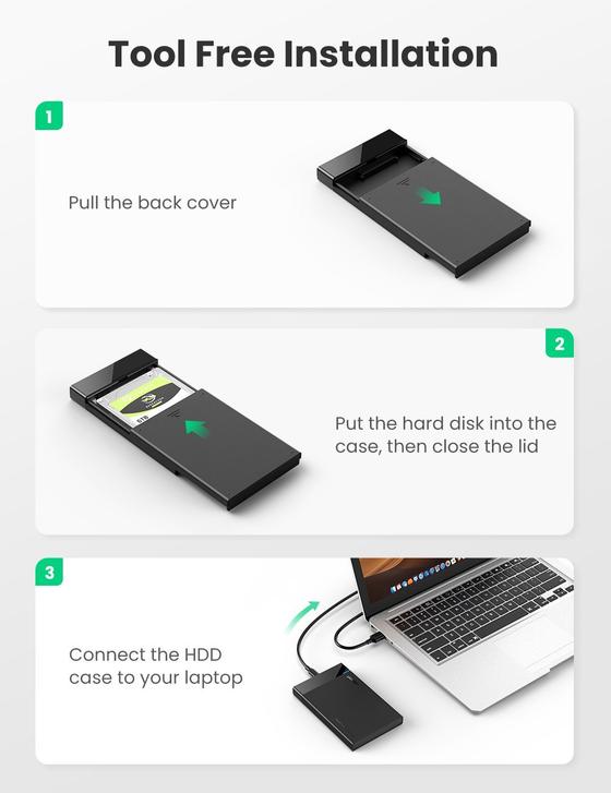 UGREEN 50743 2.5-INCH HARD DRIVE ENCLOSURE USB-C