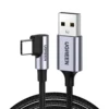 UGREEN 50941 Right Angle USB A to USB C Cable (1 Meter) 480Mbps Data Sync, Nylon Braided, Compatible with iPhone 17/16/15 Series