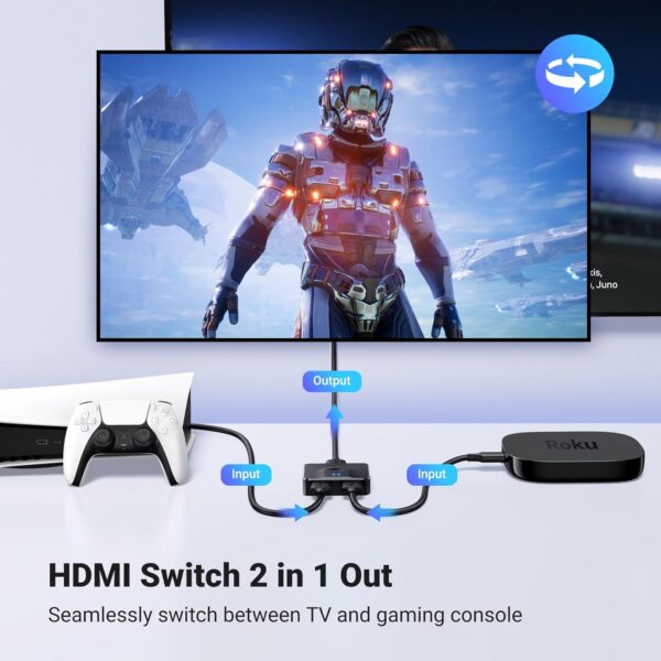 UGREEN 50966 HDMI 2 In 1 Out 4K@60Hz Bi-Directional HDMI Switcher - Image 2
