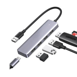 UGREEN 50985 Ultra Slim 4 Port USB 3.0 Hub with 5Gbps Data Transfer