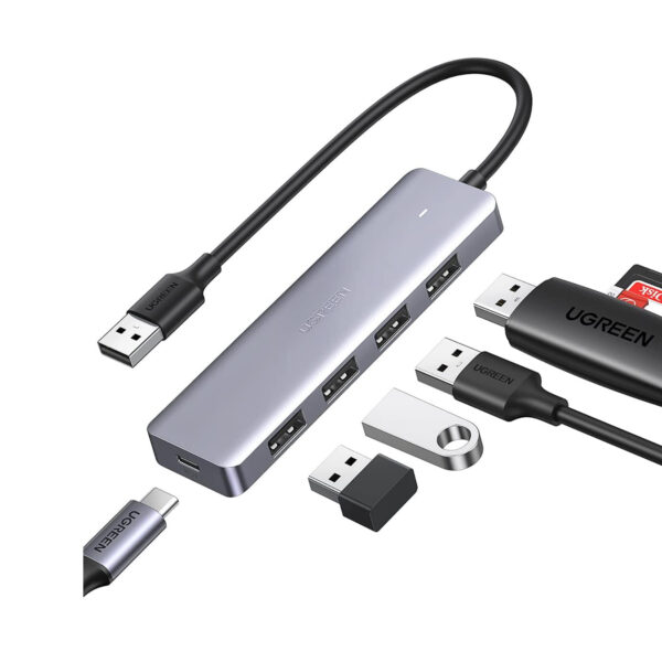 UGREEN 50985 Ultra Slim 4 Port USB 3.0 Hub with 5Gbps Data Transfer Powered USB C - Image 8