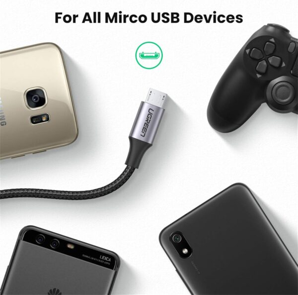 UGREEN 60148 Micro USB Nylon Braided Cord (2 Meter) High Speed Android Charger Cable - Image 4