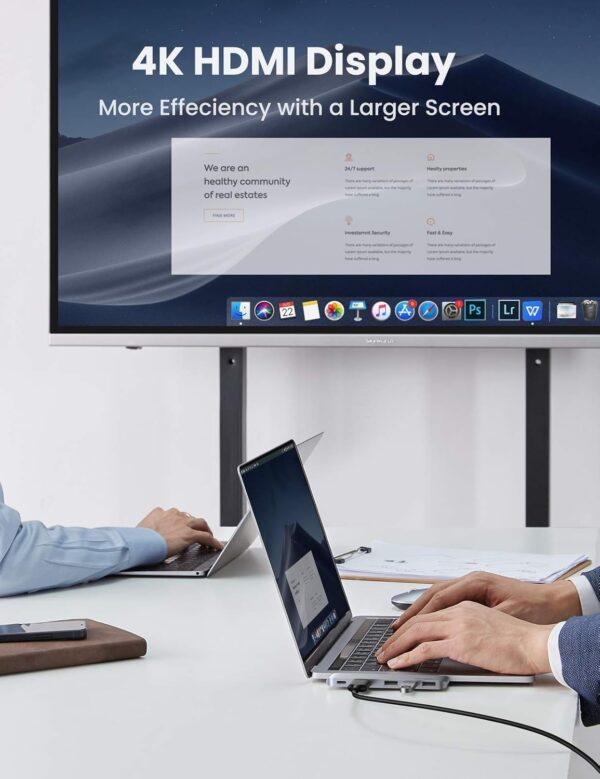 UGREEN 60559 5 in 1 MacBook Hub USB-C to 4K HDMI Thunderbolt 3 PD 100W - Image 3