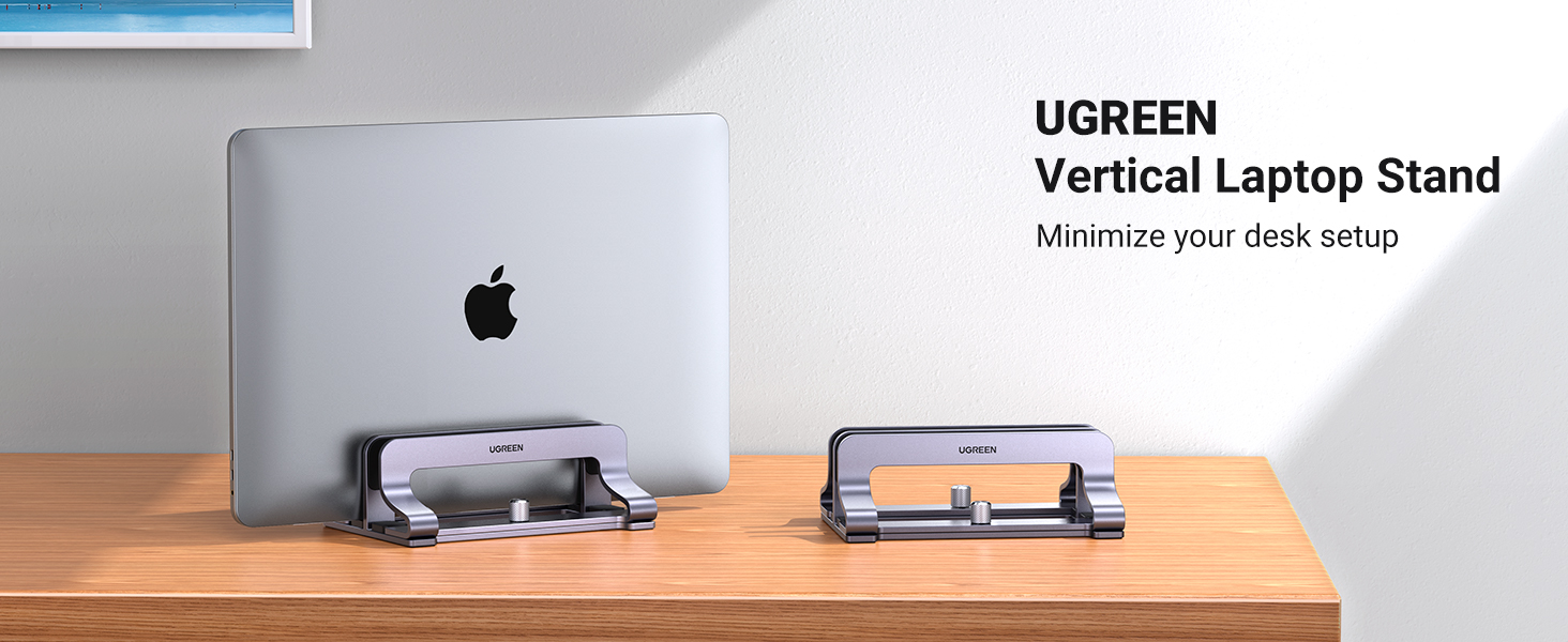 UGREEN 60643 2 Slot Vertical Laptop Stand Holder Desk Aluminum Stand 001