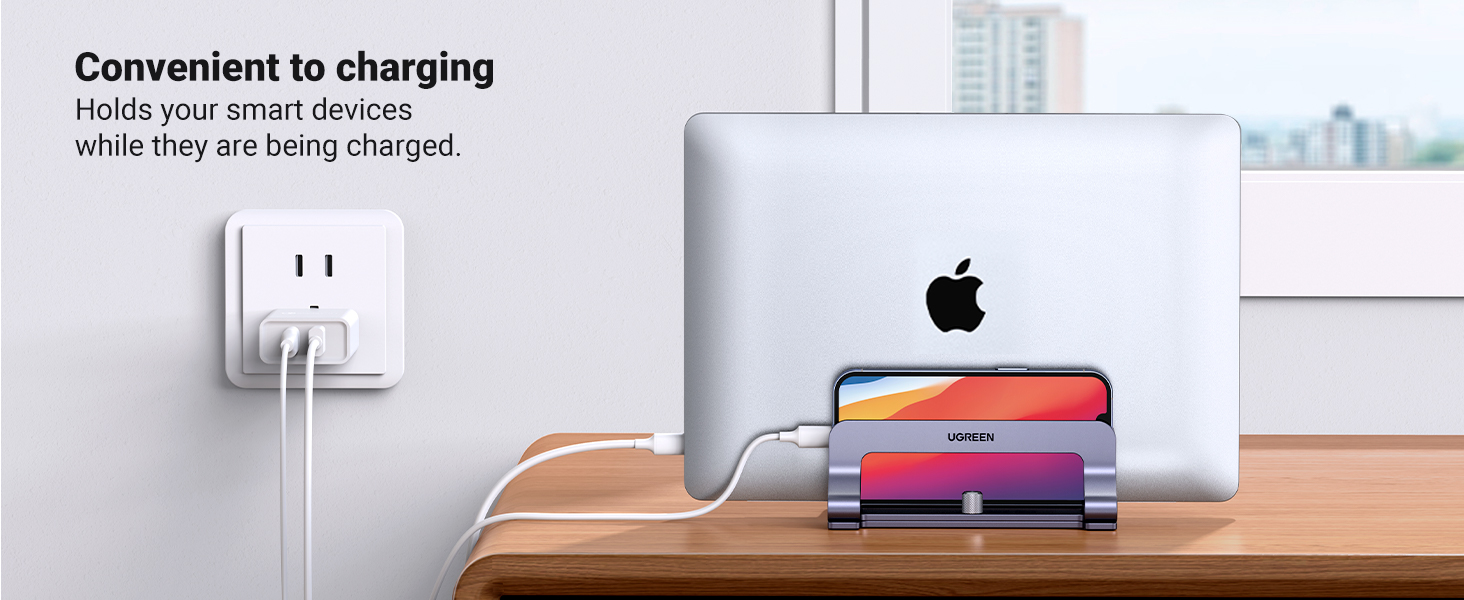 UGREEN 60643 2 Slot Vertical Laptop Stand Holder Desk Aluminum Stand 003