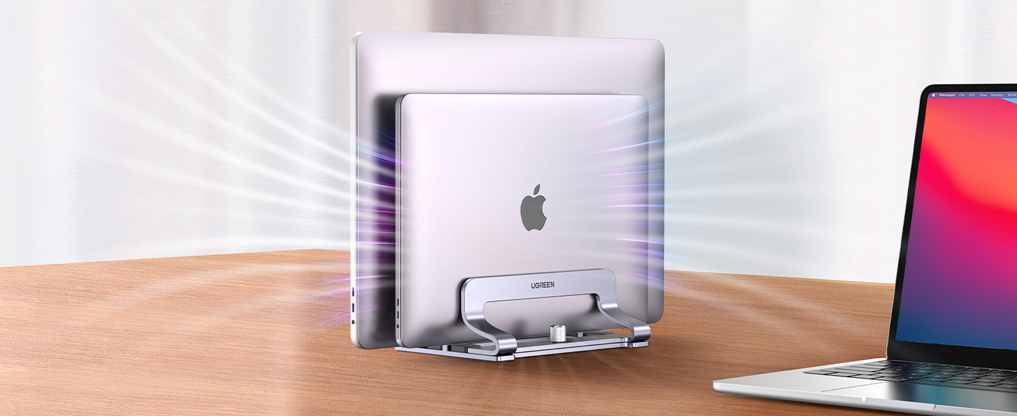 UGREEN 60643 2 Slot Vertical Laptop Stand Holder Desk Aluminum Stand 004