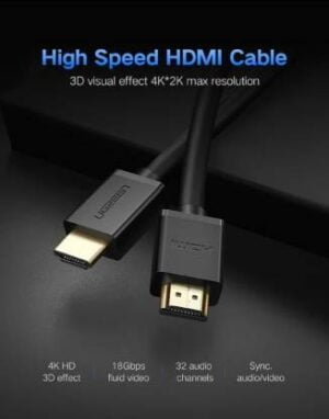 UGREEN 10108 High Speed HDMI Cable with Ethernet Full Copper (3 Meter)