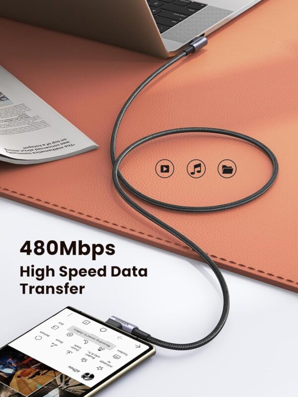 UGREEN 70531 Right Angle 60W USB C to USB C Cable (2 Meter) - Image 4