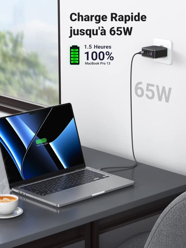 UGREEN 70774 65W PD GaN Wall Charger - 4 Ports - Image 6