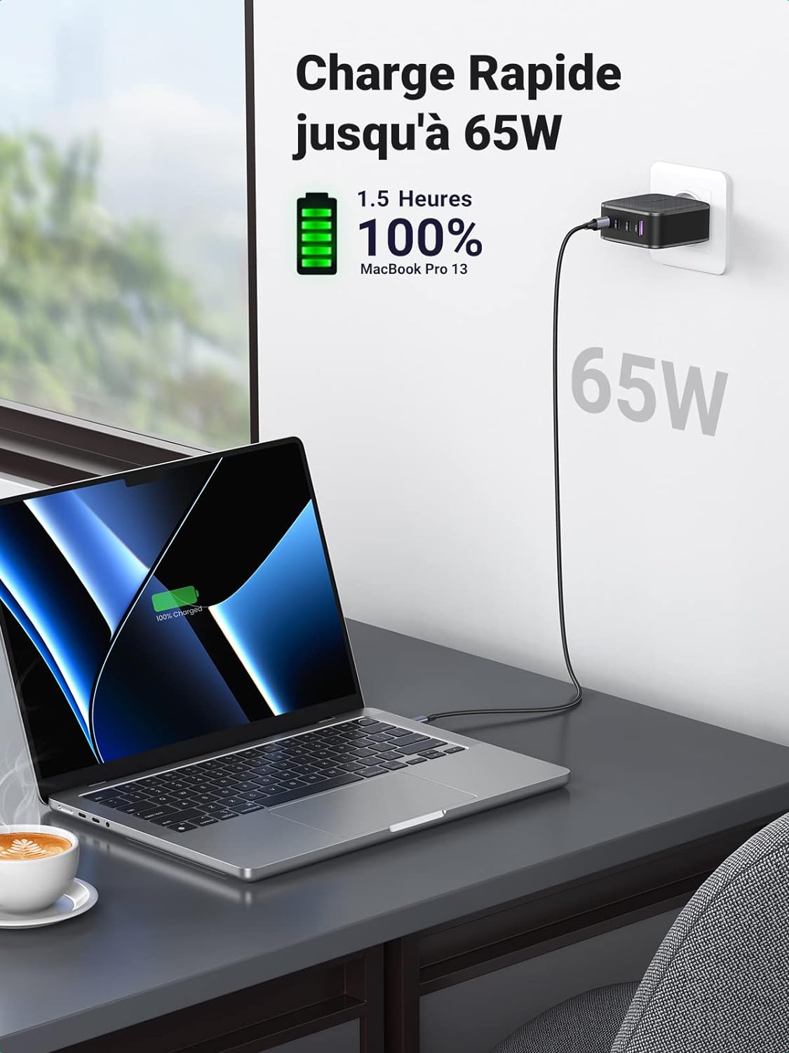 UGREEN 70774 65W PD GaN Wall Charger - 4 Ports - Image 6